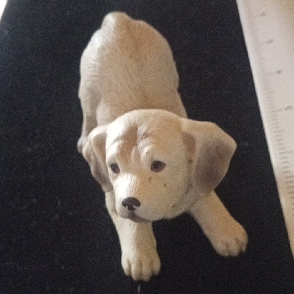 Adorable Cream Dog Figurine